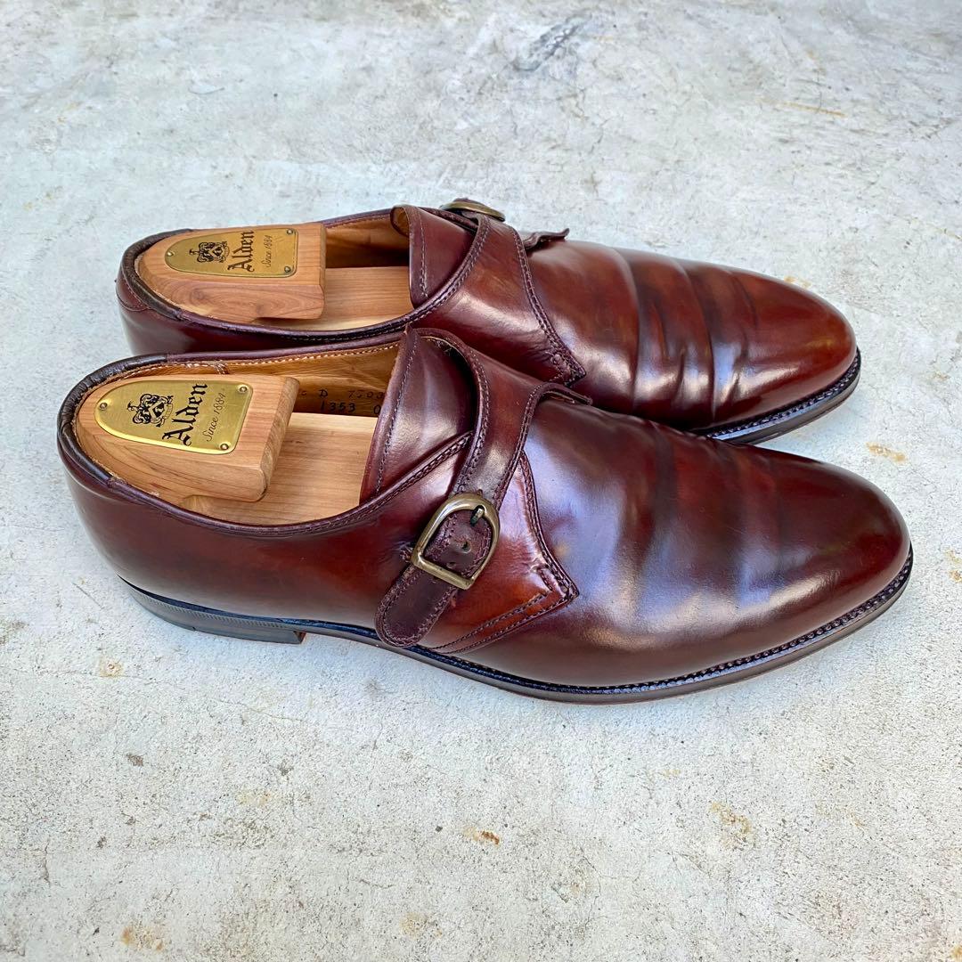 P様Alden954★サイズ10D★コードバン★バーガンディ★モンクストラップ