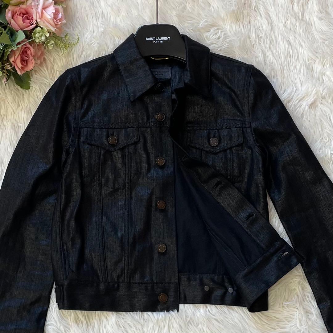 ネイマールSAINT LAURENT YSLコーティング デニムジャケット