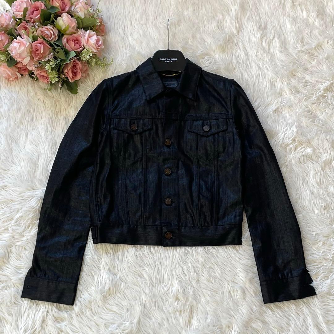ネイマールSAINT LAURENT YSLコーティング デニムジャケット