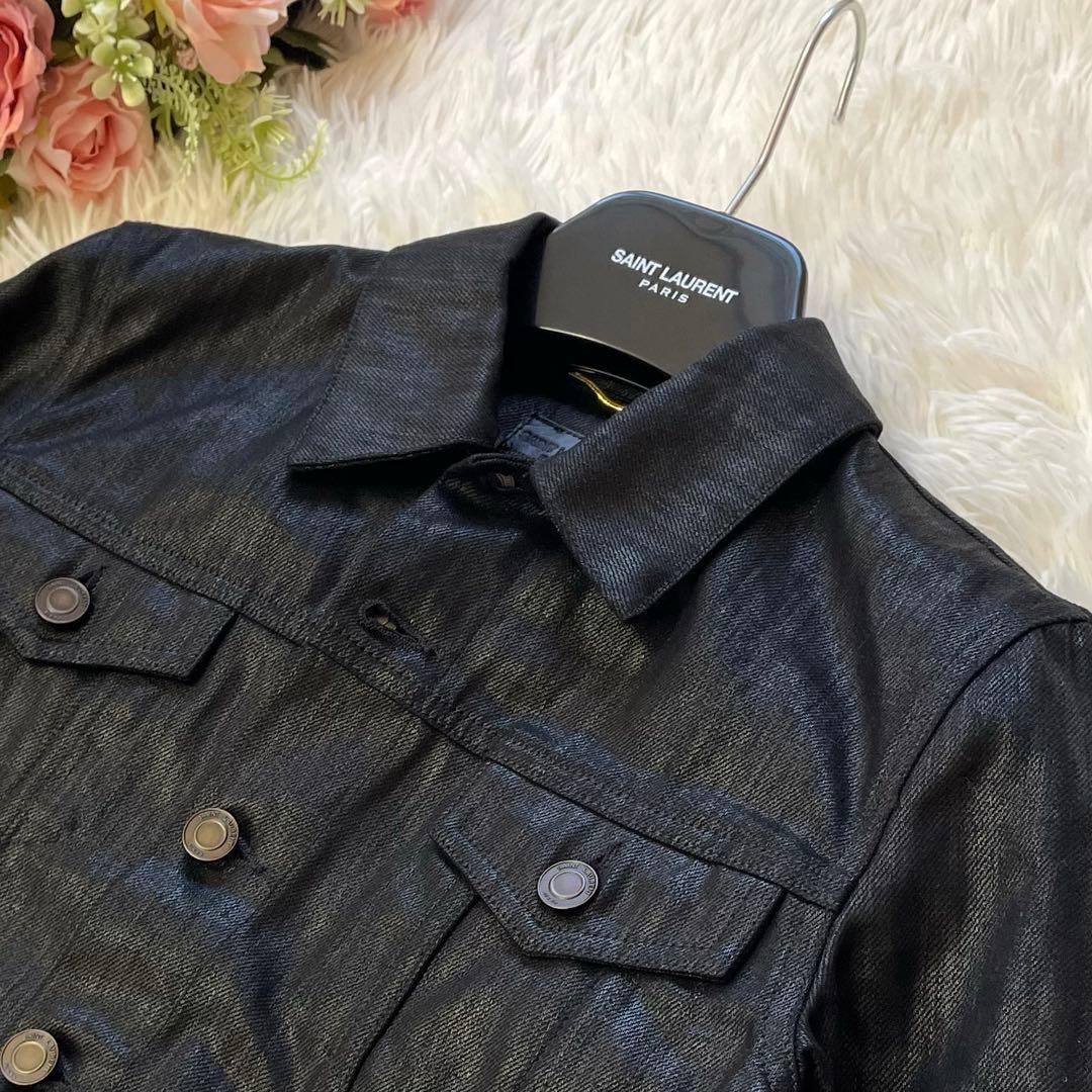 ネイマールSAINT LAURENT YSLコーティング デニムジャケット