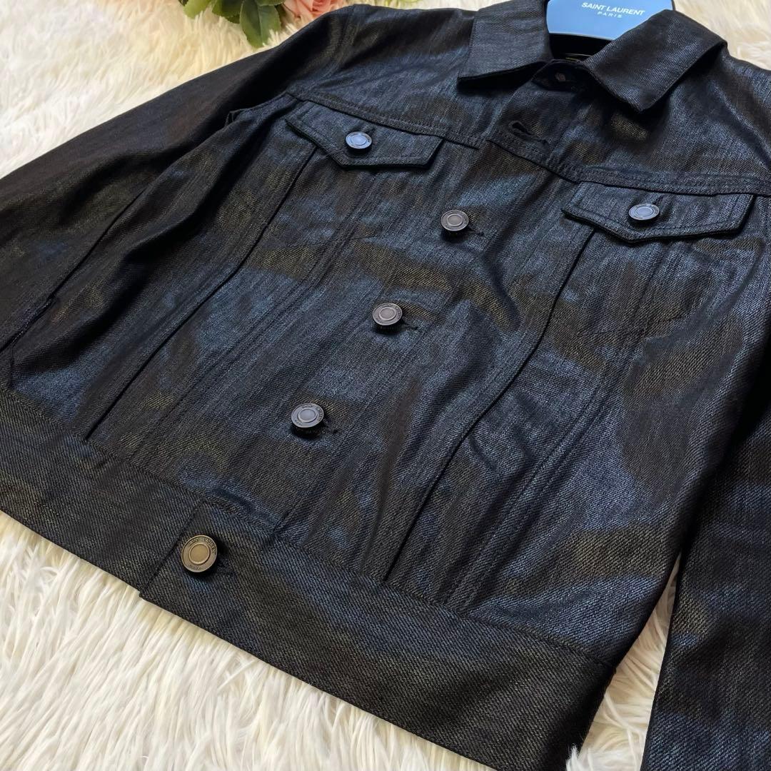 ネイマールSAINT LAURENT YSLコーティング デニムジャケット