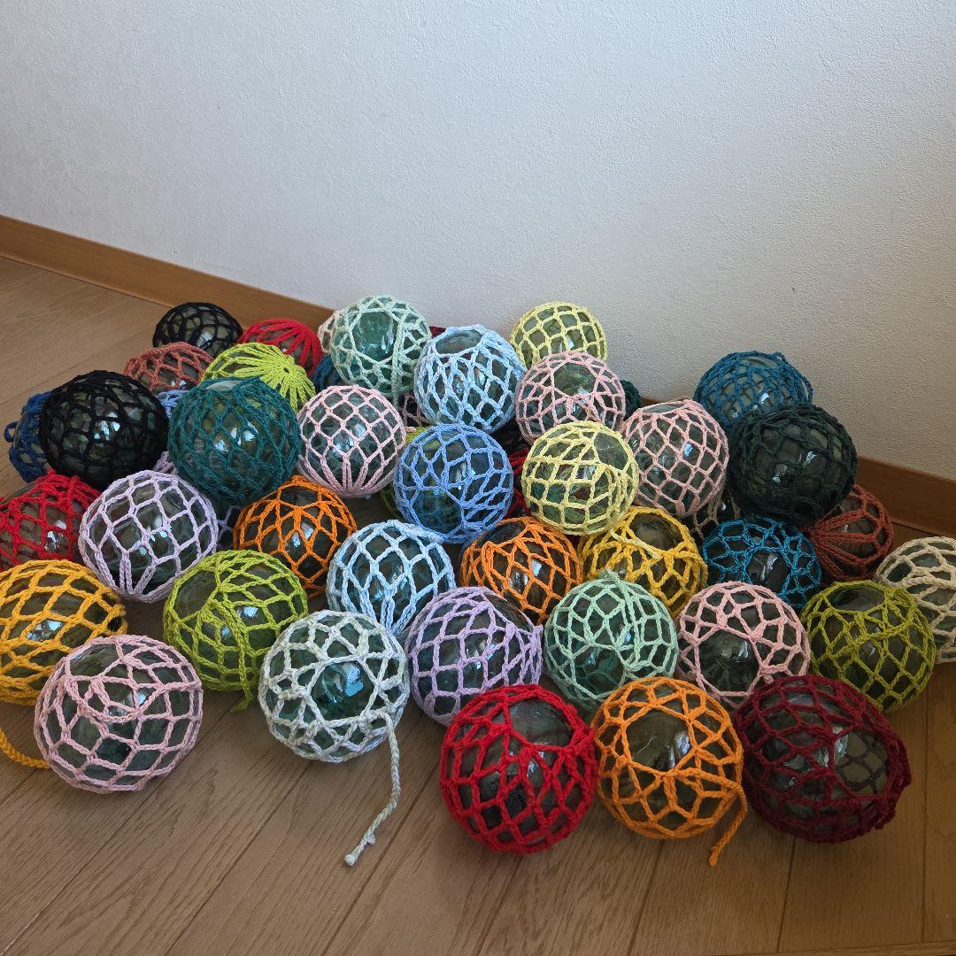 ガラス浮き玉 ガラス玉 ９cm x ５４