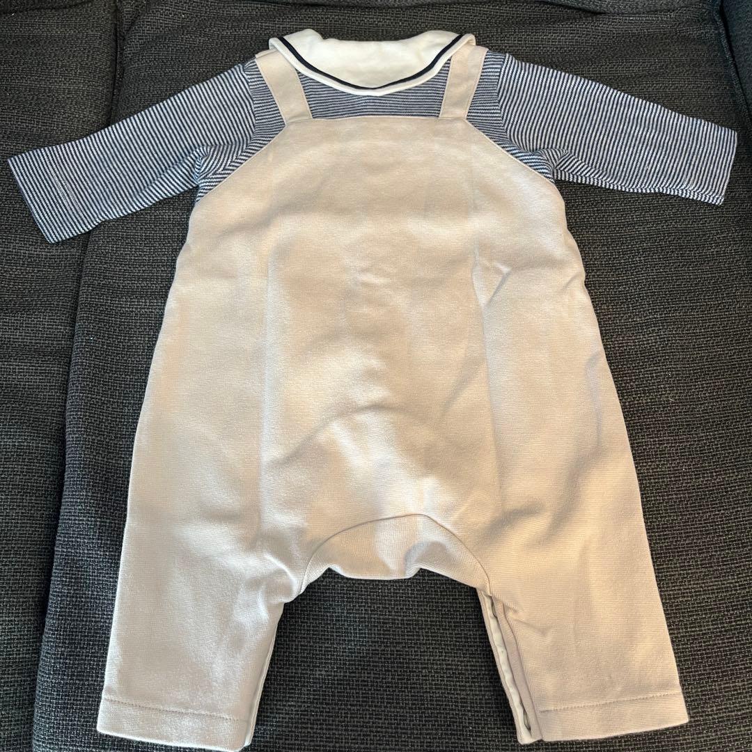 familiar ストライプロンパース　60cm 長袖ロンパース