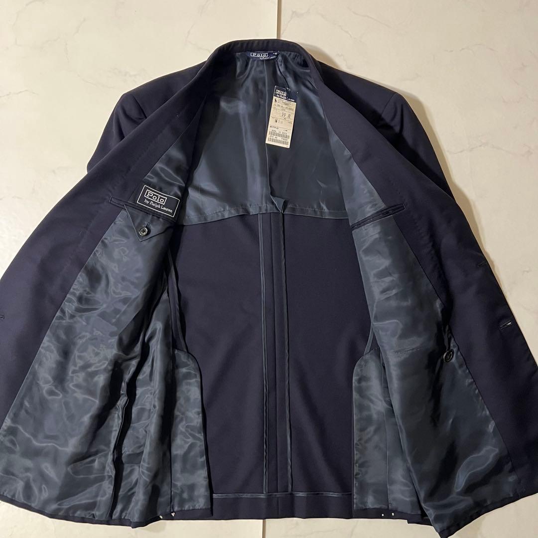 未使用タグ付 ポロバイラルフローレン 紺ブレ 金ボタン テーラードジャケット