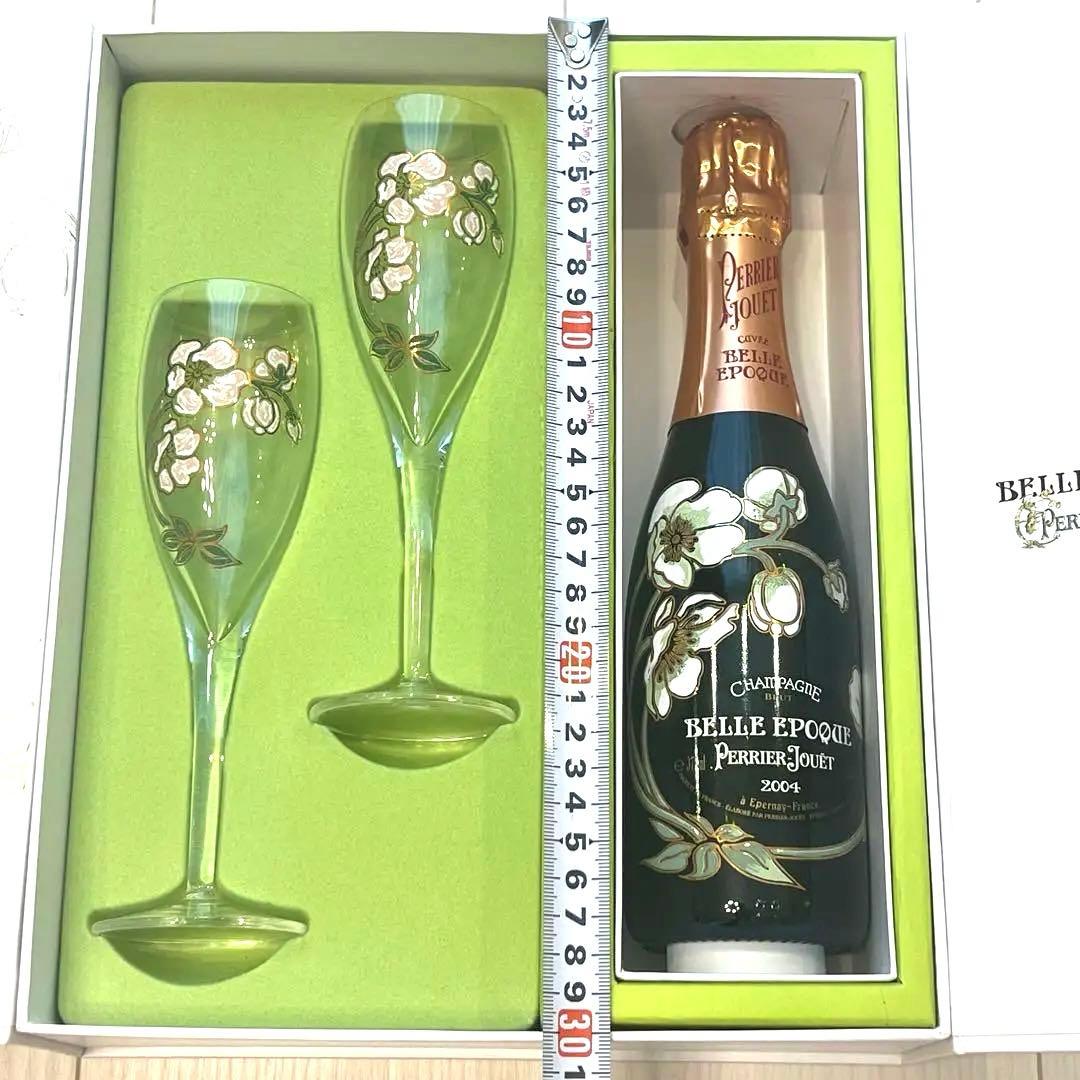 未開栓 ベルエポック シャンパンセット グラス付き ギフト箱入り 2004