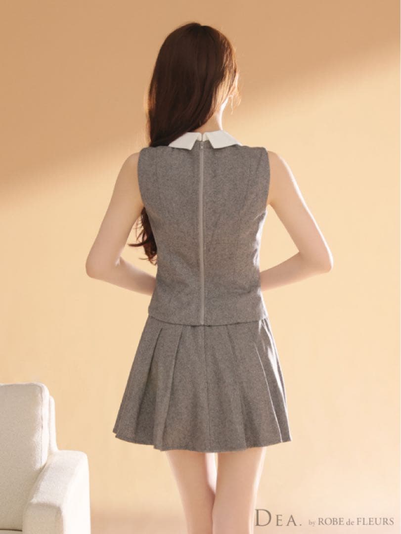 ローブドフルールクラシカルベストセットアップフレアミニキャバドレス