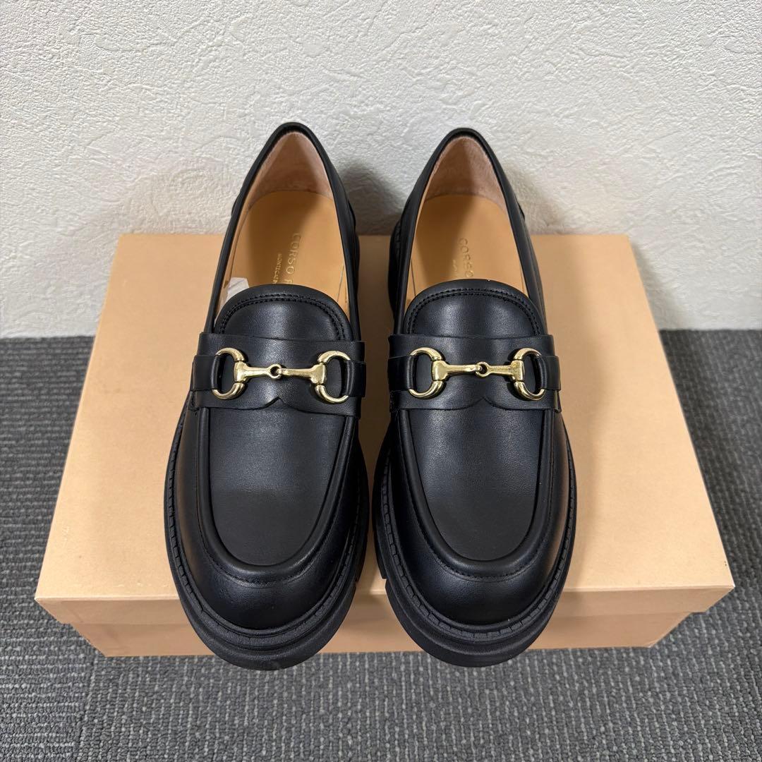 CORSO ROMA 9 4cmヒール トラックソールビットローファー