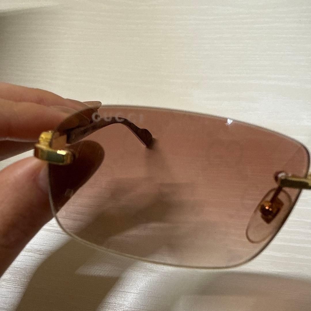 GUCCI ブラウンレンズ ゴールドフレーム サングラス