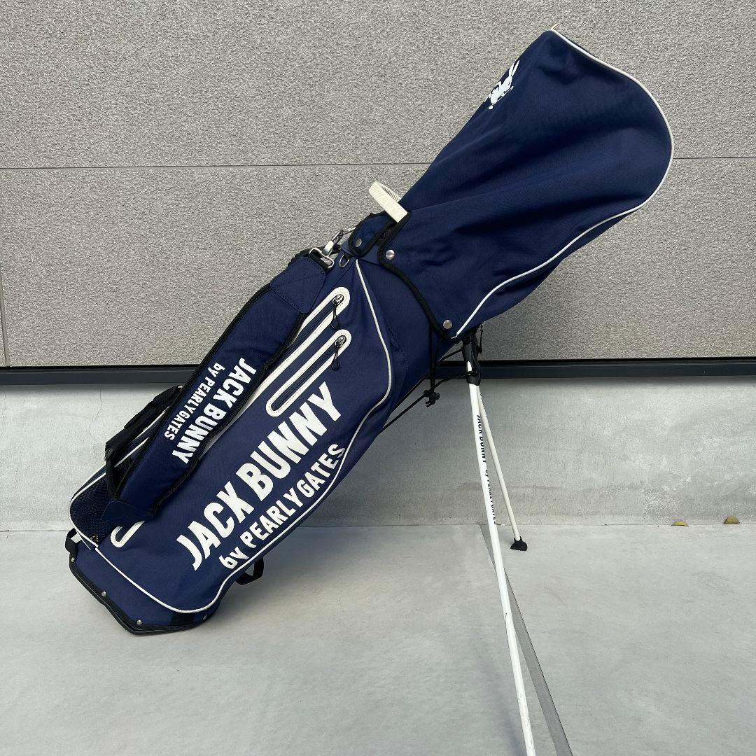 ジャックバニー　キャディバッグ パーリーゲイツ　ロゴ　ゴルフ　スタンド　紺色