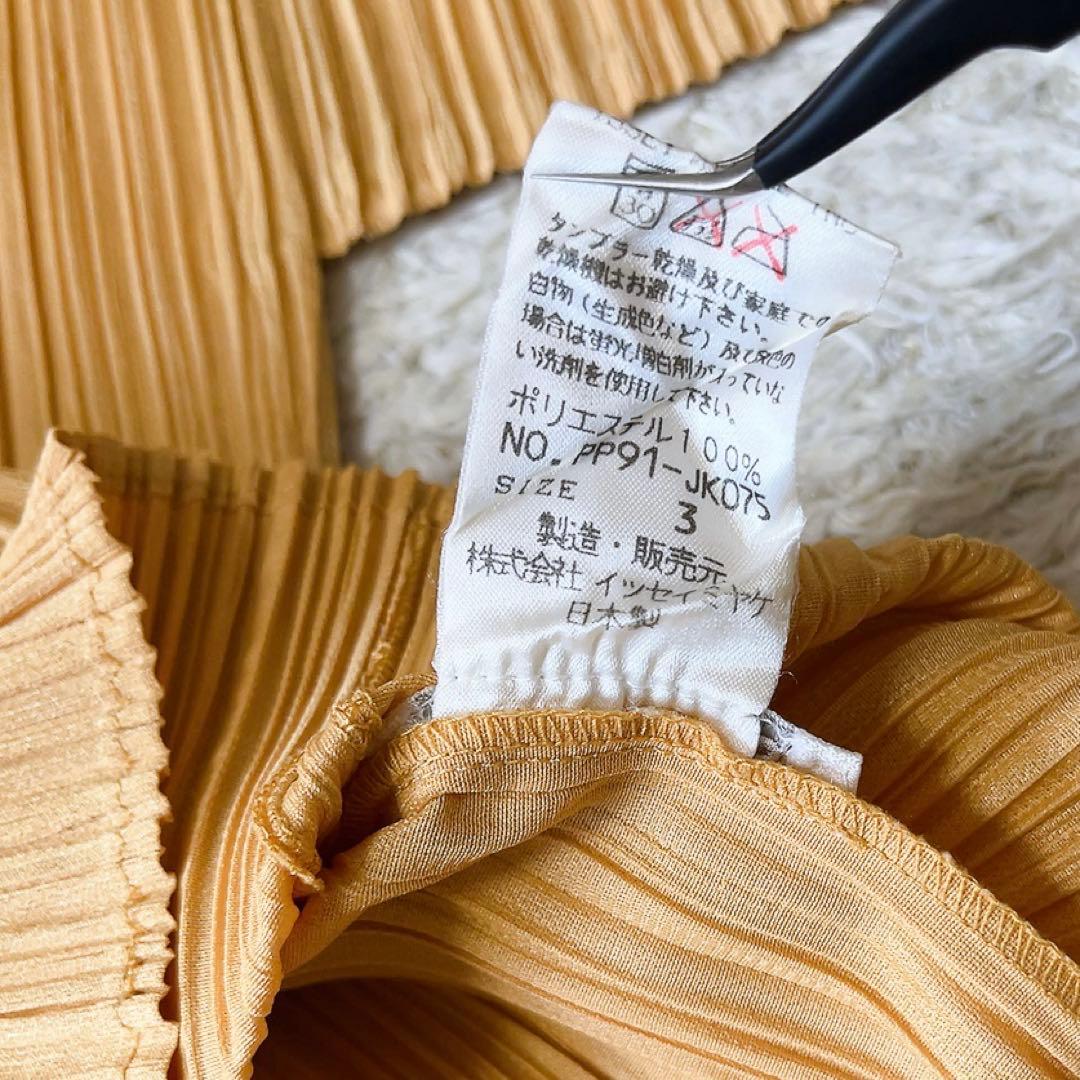 PLEATS PLEASE イッセイミヤケ　プリーツ半袖シャツ　ポロシャツ　L