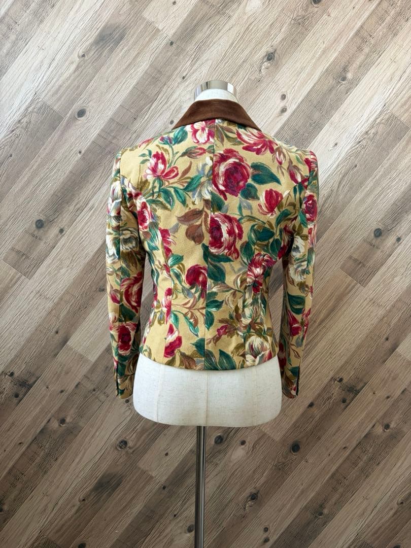 KENZO ケンゾー 日本製 ベロア 切替 花柄 総柄 テーラードジャケット