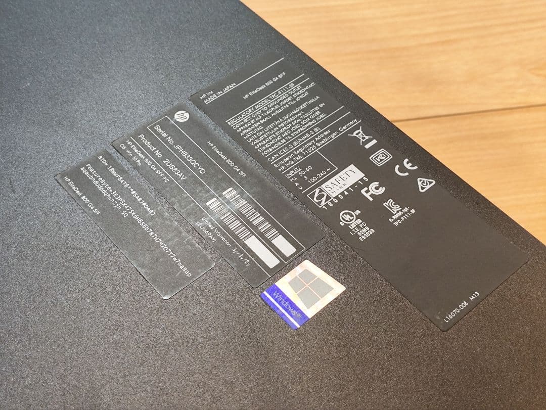 ミニPC HP EliteDesk 800 G4 SFF