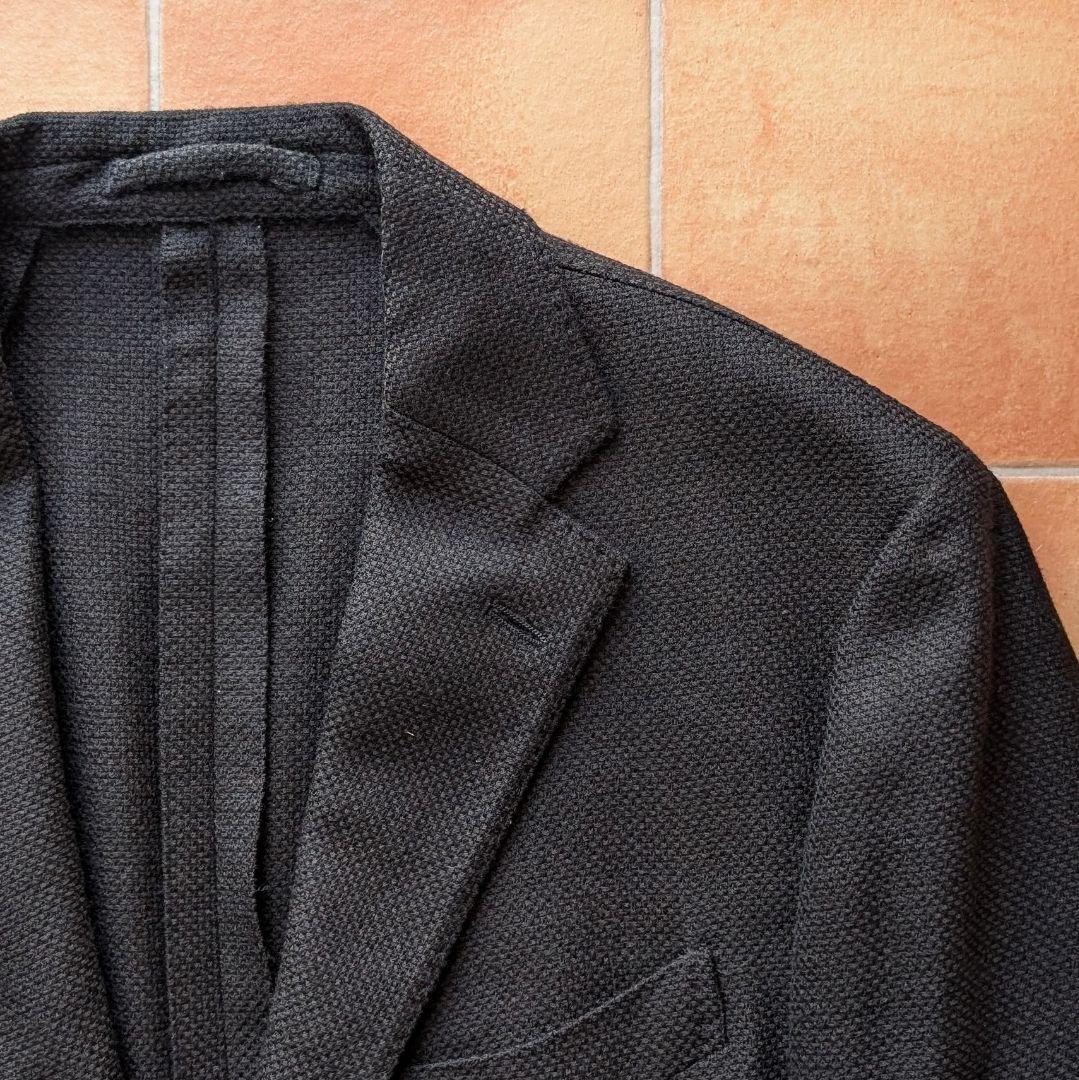 【大きいサイズ】LARDINI ジャケット ブラック ホップサック 54