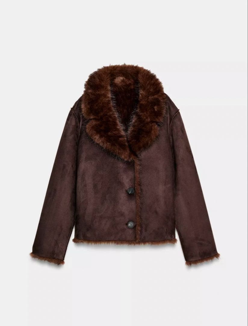 ZARAザラ リバーシブルダブルフェイス フェイクファージャケット 新品、未使用