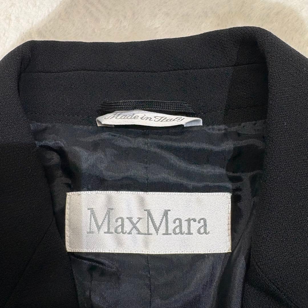 《美品》MaxMara 最高級白タグ ウール テーラードジャケット 黒 38
