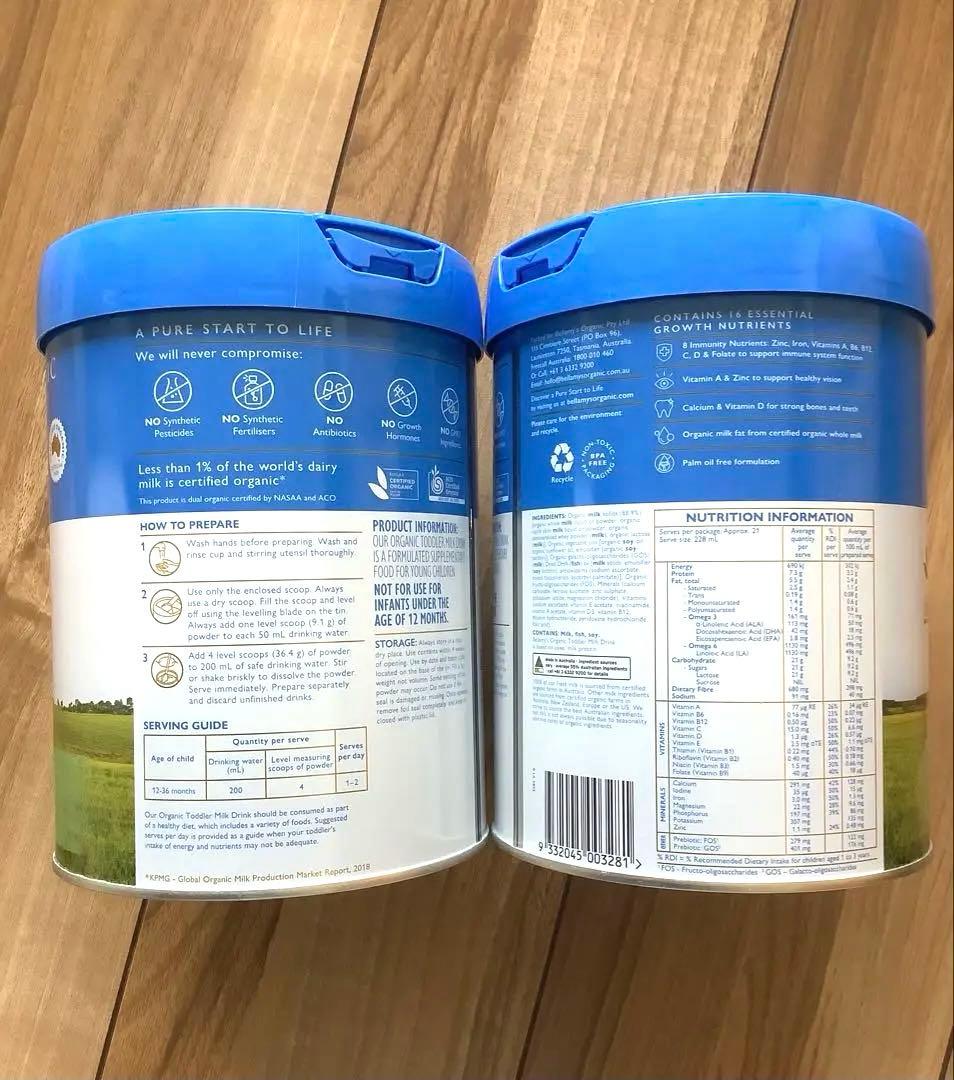 Bellamy’sベラミーズ・オーガニック牛の粉ミルク(12ヶ月〜)2缶