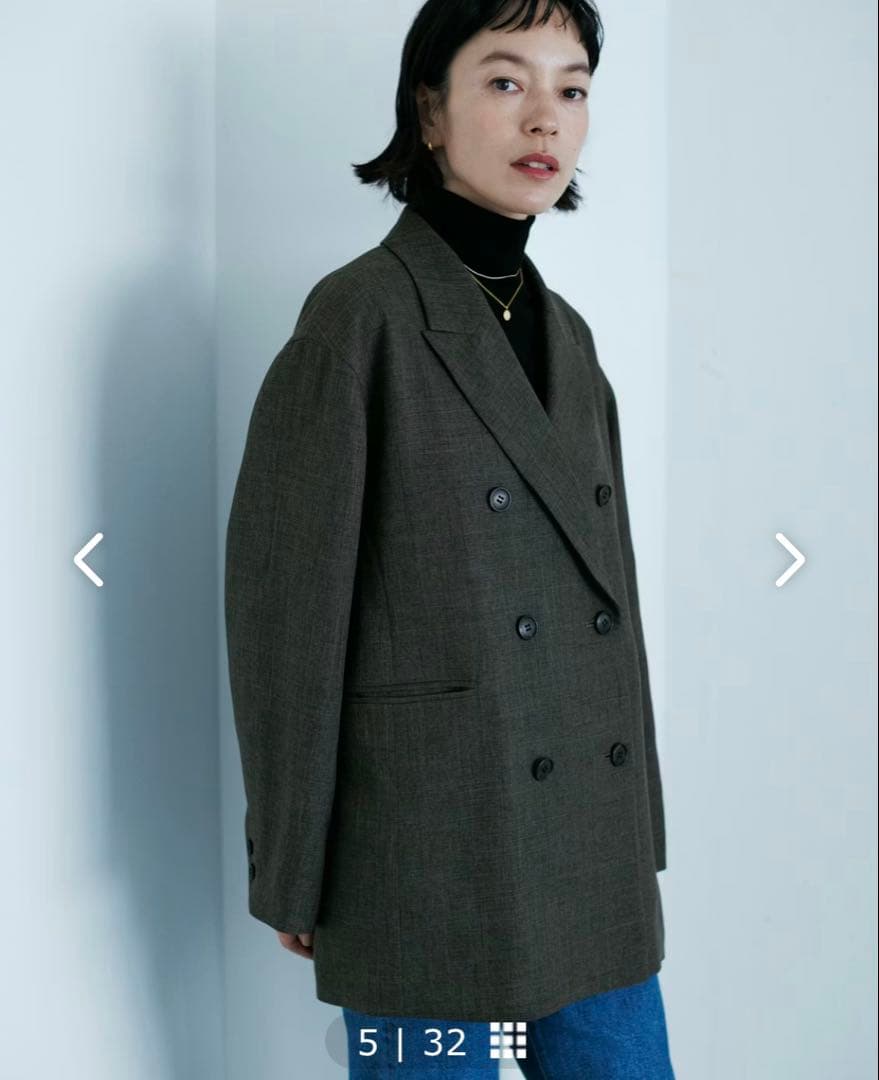 【新品】北欧暮らしの道具店　ダブルジャケット / オリーブブラウン（S）