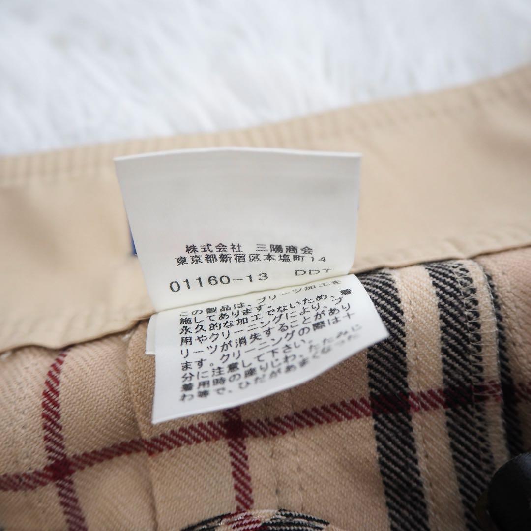 美品 バーバリー ノバチェック プリーツ 巻きスカート フリンジ ベルト ミニ