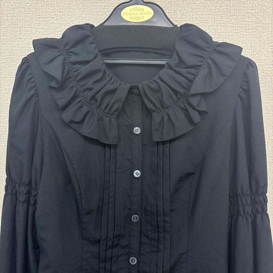 ヴィクトリアンメイデン　ブラウス　フリル　ブラック　黒　ロリィタ