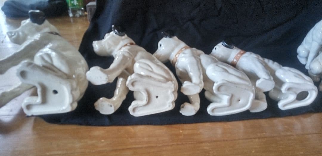 Victor ビクター 犬 ニッパー 陶器製 12体 セット 当時置物