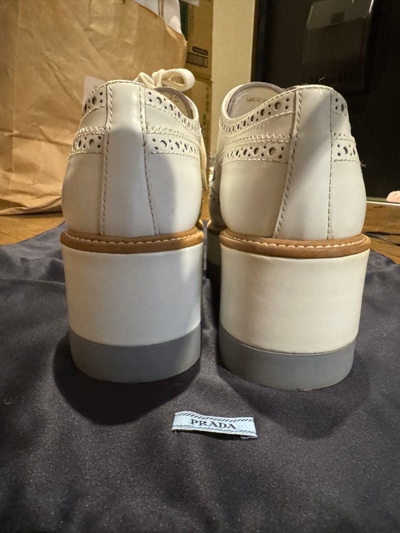 PRADA プラダ　ウィングチップ　エナメル　シューズ　35
