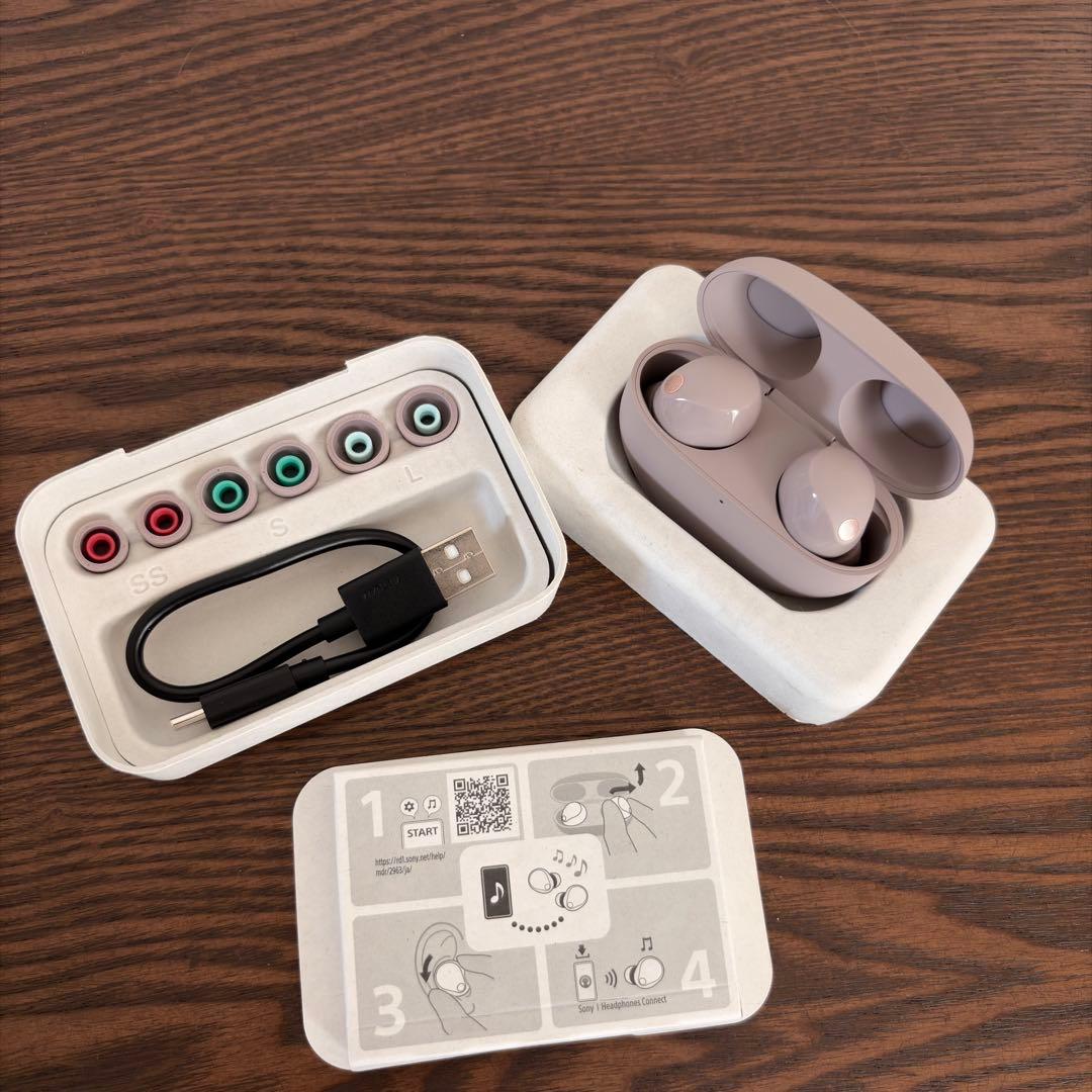 美品 SONY WF-1000XM5 ワイヤレスイヤホン スモーキーピンク