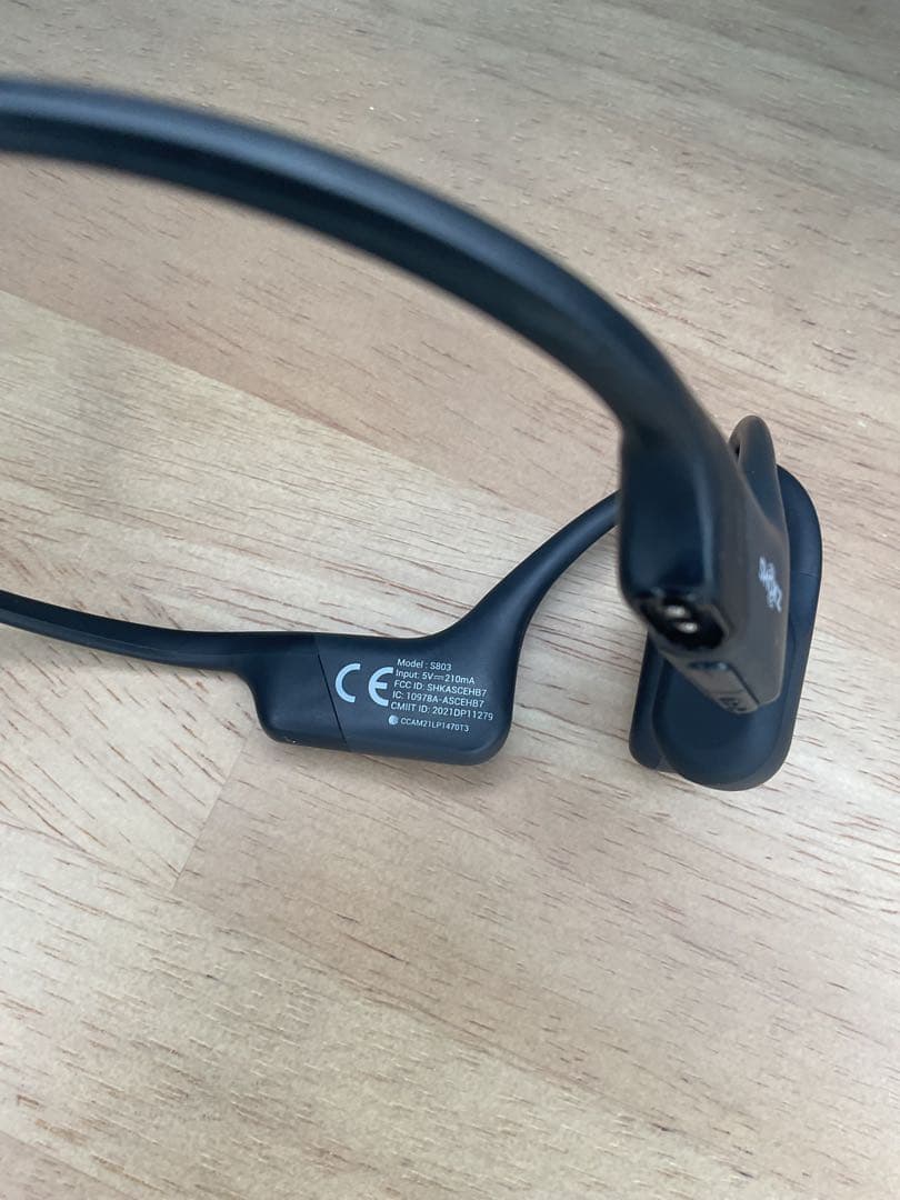 Shokz OpenRun S803骨伝導イヤホン 充電ケーブル付　現状品