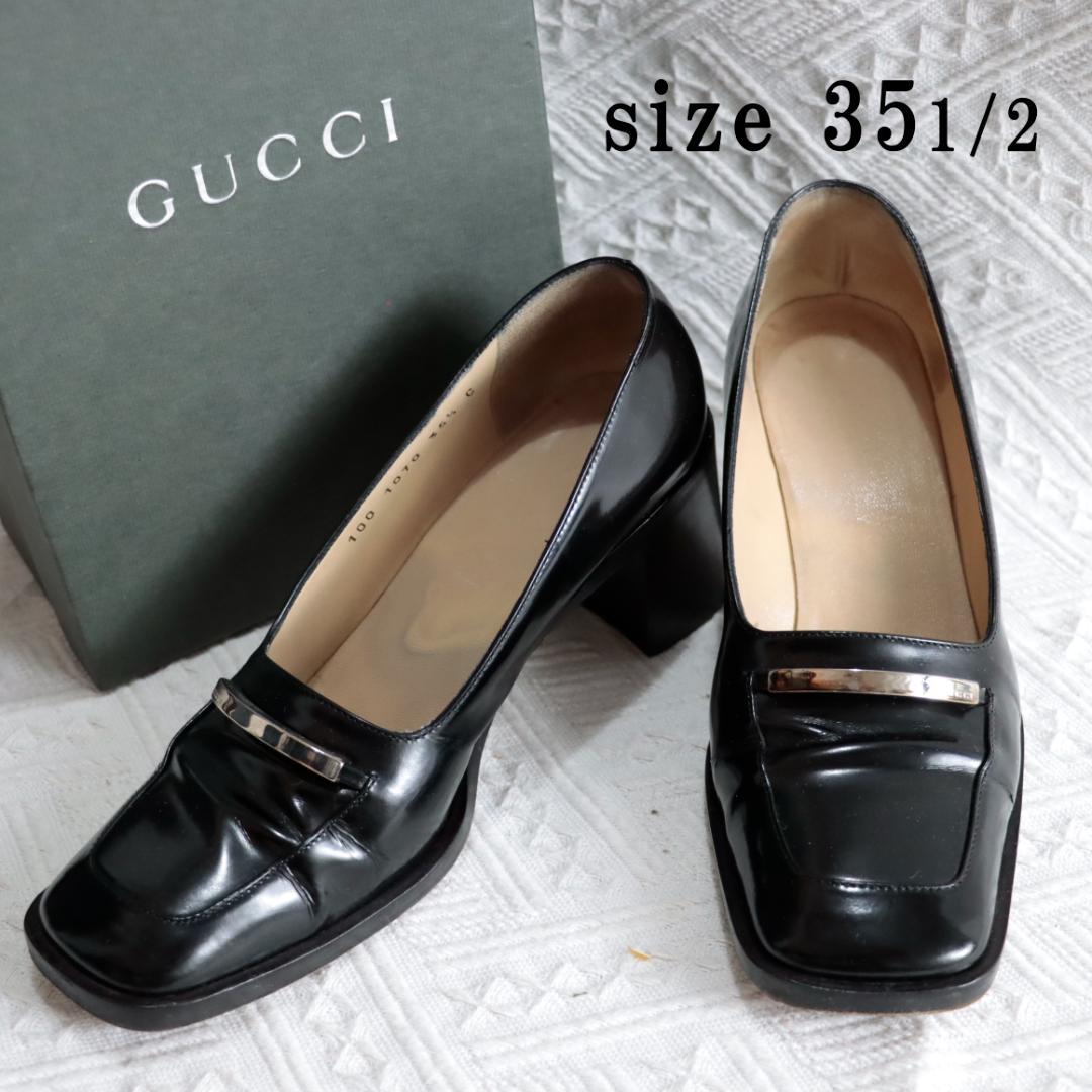美品！GUCCI　レザーシューズ　パンプス　ローファー　ヒール　箱付き　23.5
