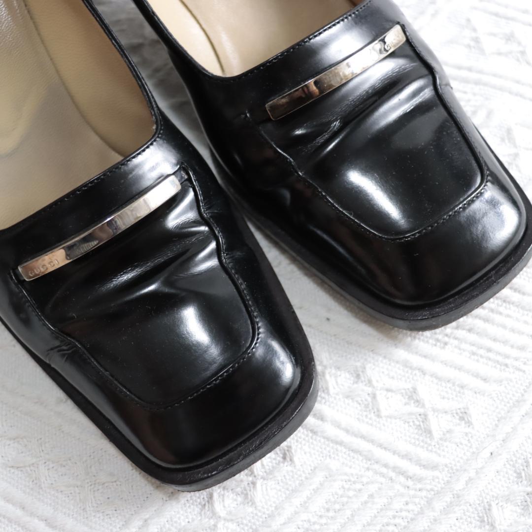美品！GUCCI　レザーシューズ　パンプス　ローファー　ヒール　箱付き　23.5
