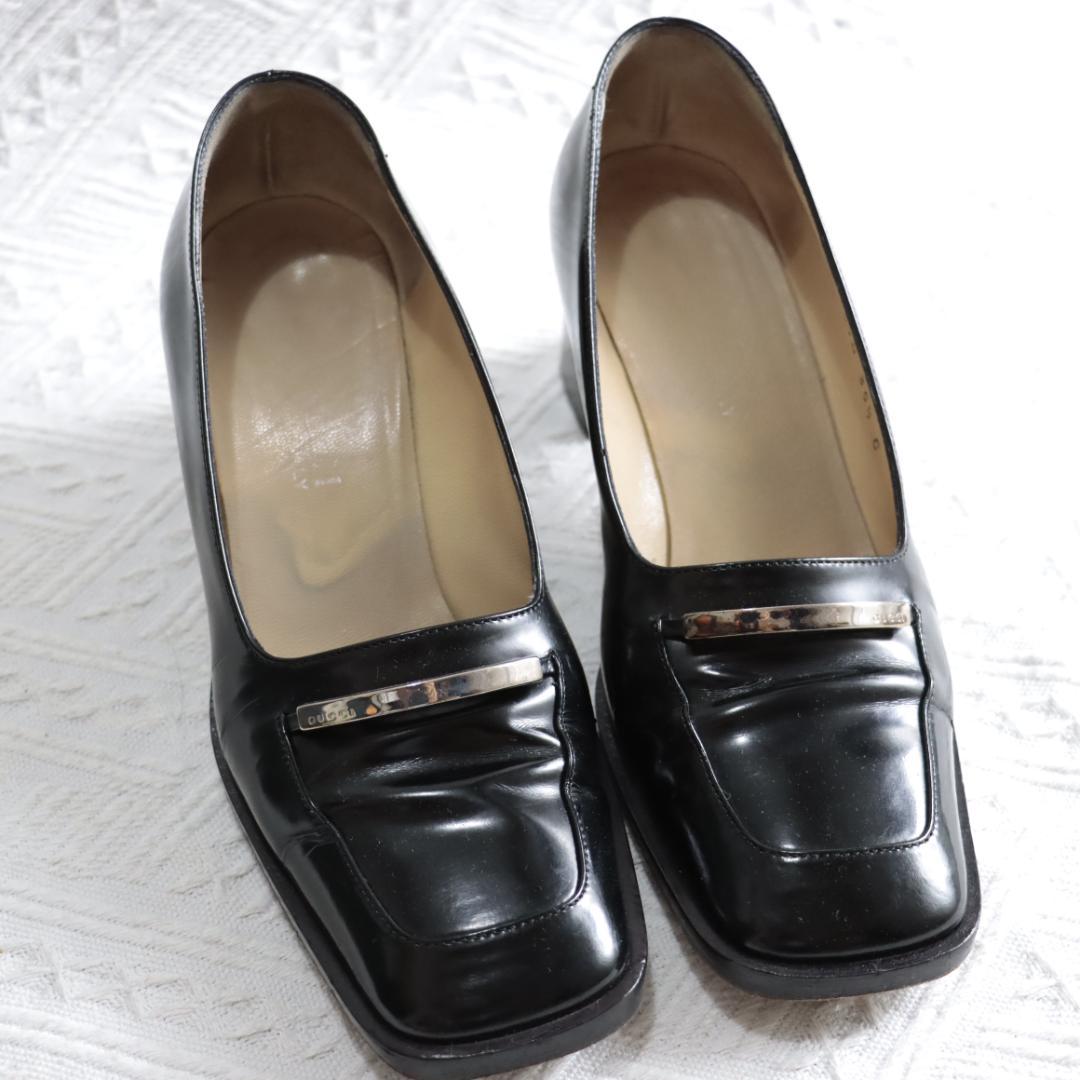 美品！GUCCI　レザーシューズ　パンプス　ローファー　ヒール　箱付き　23.5