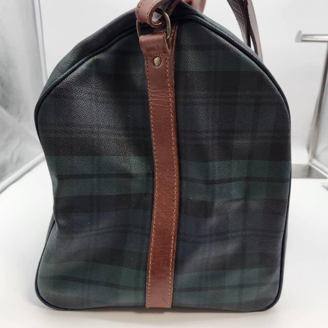 ポロラルフローレン ボストンバッグ 幅60 チェック柄 PVC 旅行鞄 メンズ