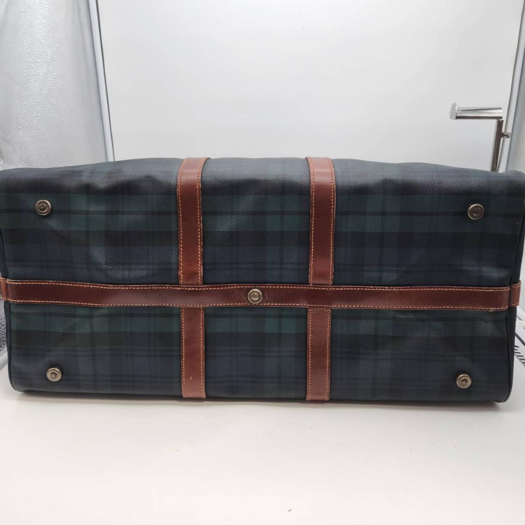ポロラルフローレン ボストンバッグ 幅60 チェック柄 PVC 旅行鞄 メンズ
