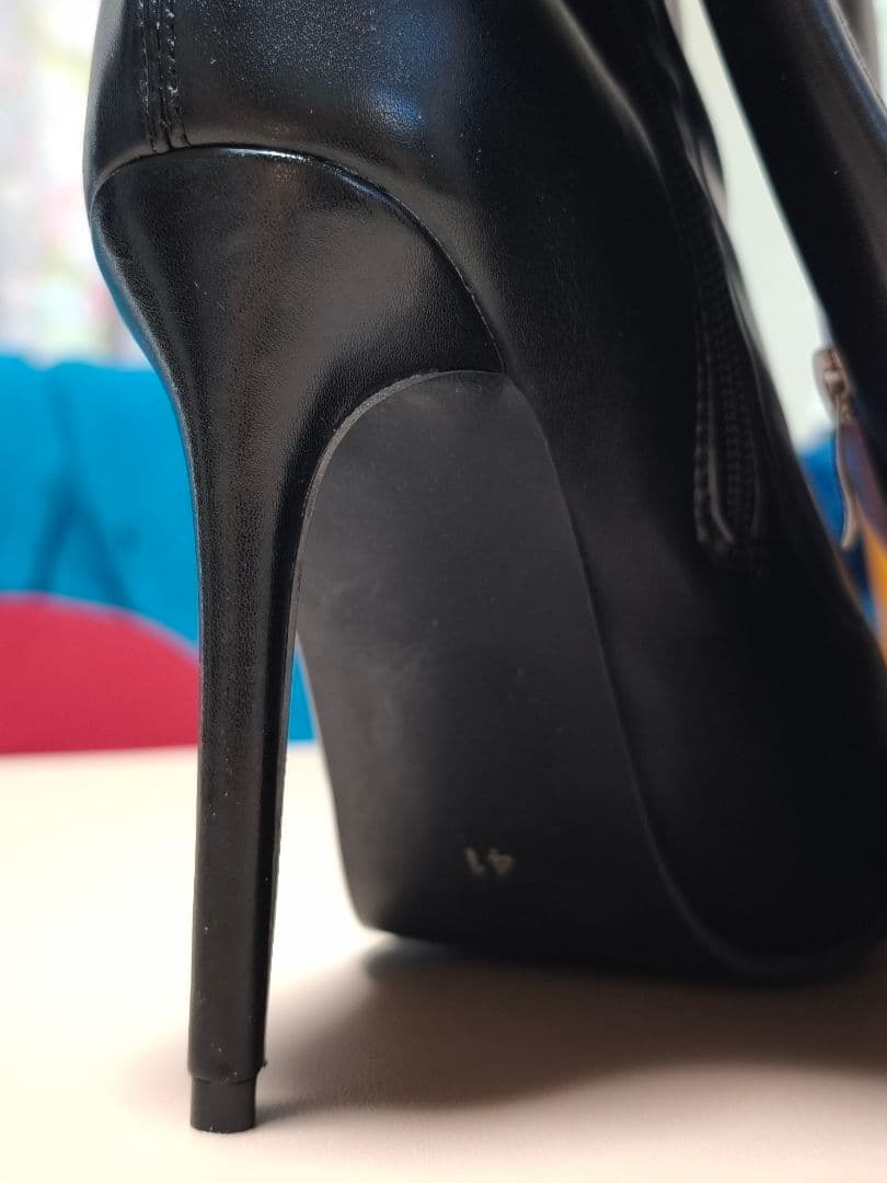 25.5cm ストレッチ ポインテッドトゥ ピンヒール サイハイブーツ