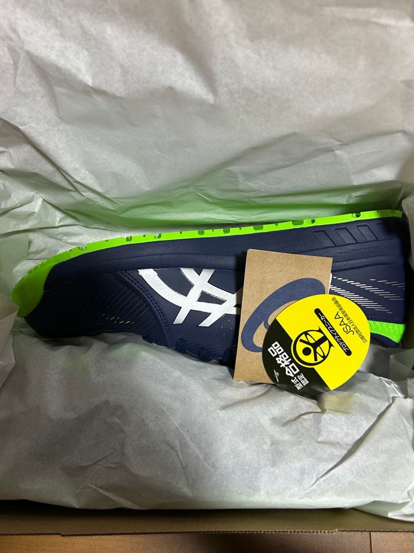 ASICS WINJOB CP121 安全靴 27.0 cm ネイビー/グリーン