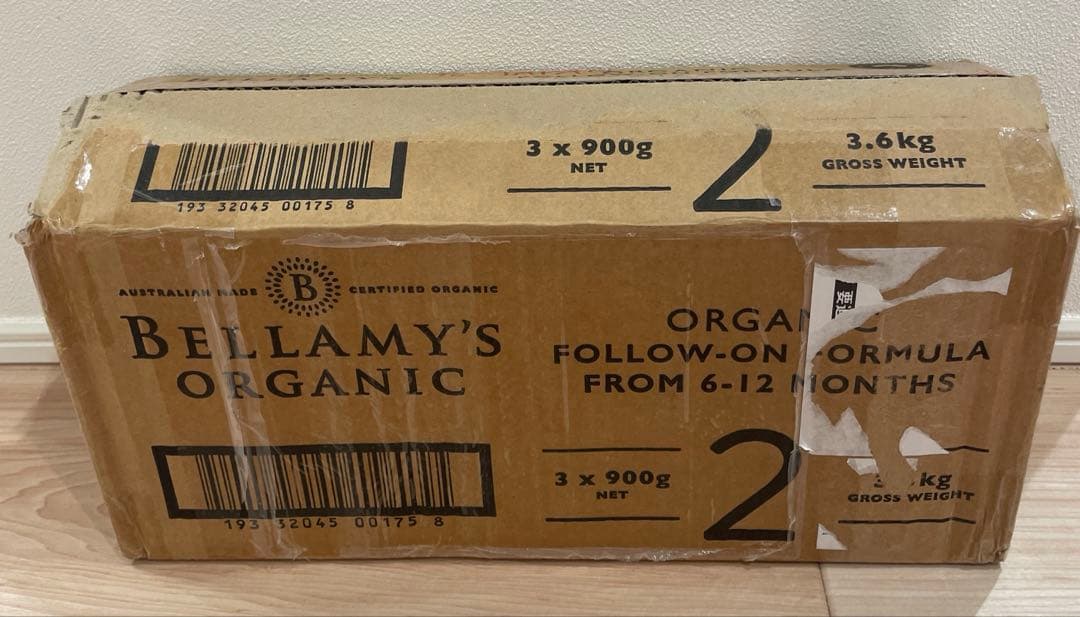 Bellamy'sベラミーズオーガニック 粉ミルク ステップ2 900g ×3缶