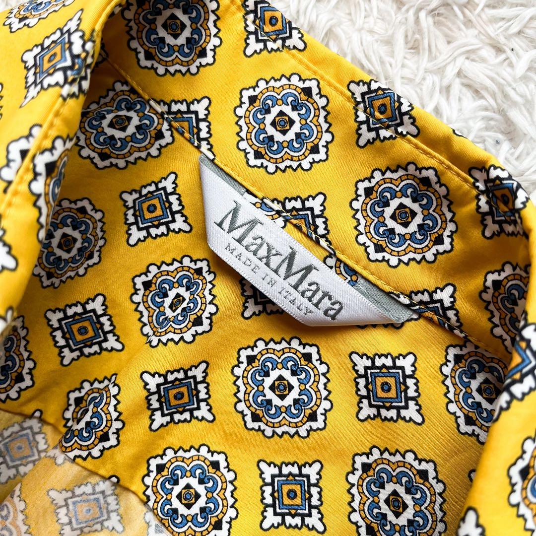 最高級白タグ✨MAXMARA コットンポプリンドレス ロゴボタン ベルト付 34