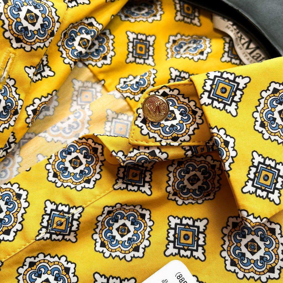 最高級白タグ✨MAXMARA コットンポプリンドレス ロゴボタン ベルト付 34