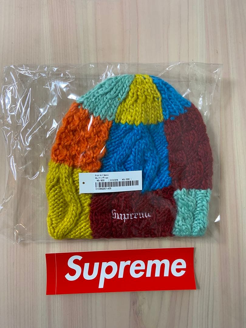 新品タグ付き　supreme block knit beanie ブロックニット