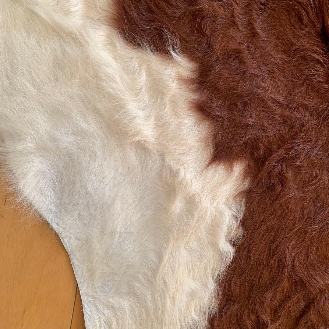未使用 IKEA カウハイド KOLDBY ブラウン 牛革 ラグ 特大 カウラグ