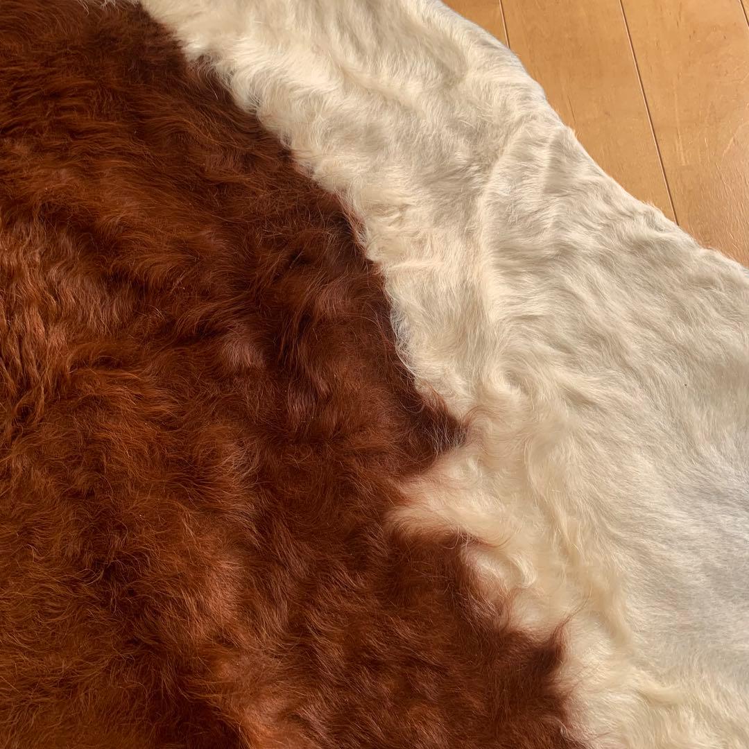 未使用 IKEA カウハイド KOLDBY ブラウン 牛革 ラグ 特大 カウラグ