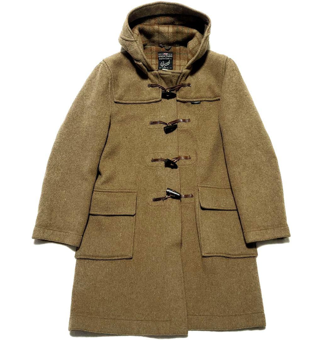 グローバーオール　ダッフルコート チェック 大きいサイズ イギリス製 キャメル