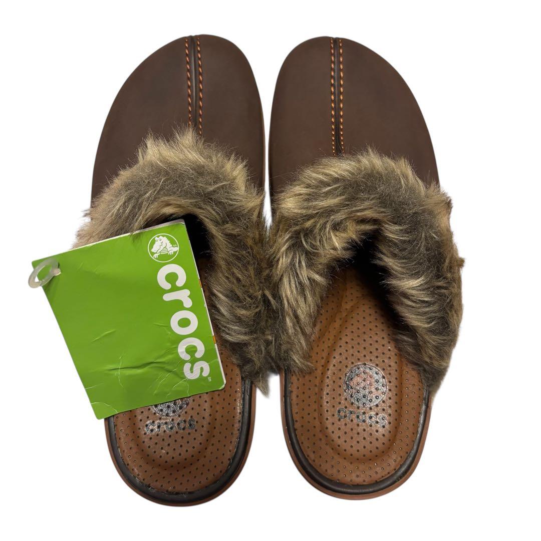 未使用品 crocs クロックス コブラー 廃盤 ファー ボアサンダル 23cm