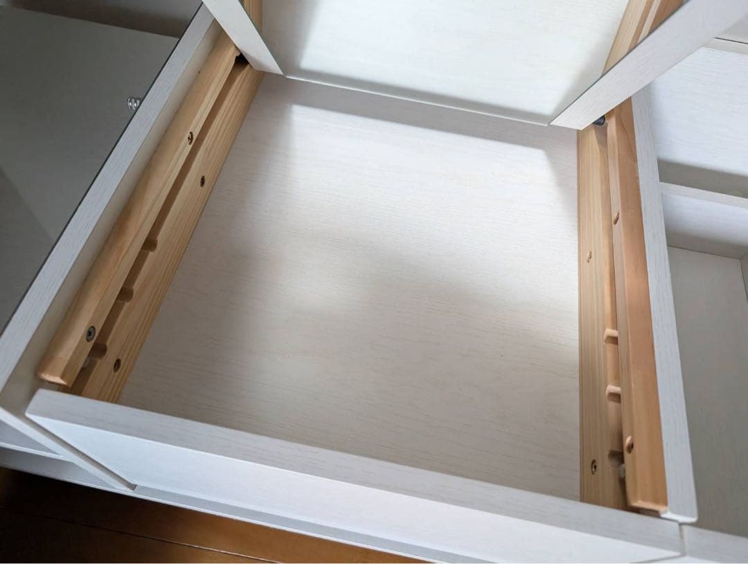 ■送料込■LOWYA ドレッサー ローテーブル ホワイト 鏡 化粧台 センター