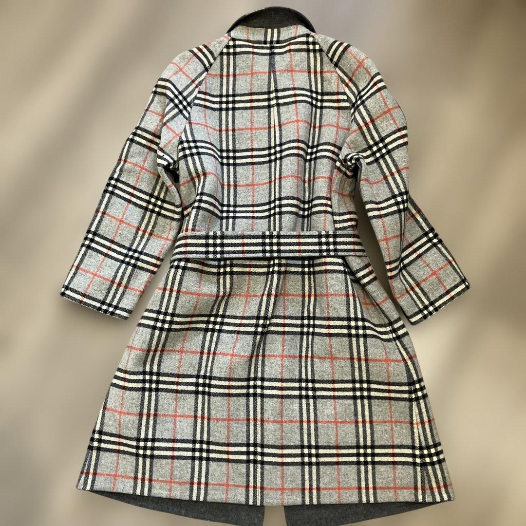 BURBERRYS バーバリーズ　リバーシブルコート チェック　グレー　ベルト付