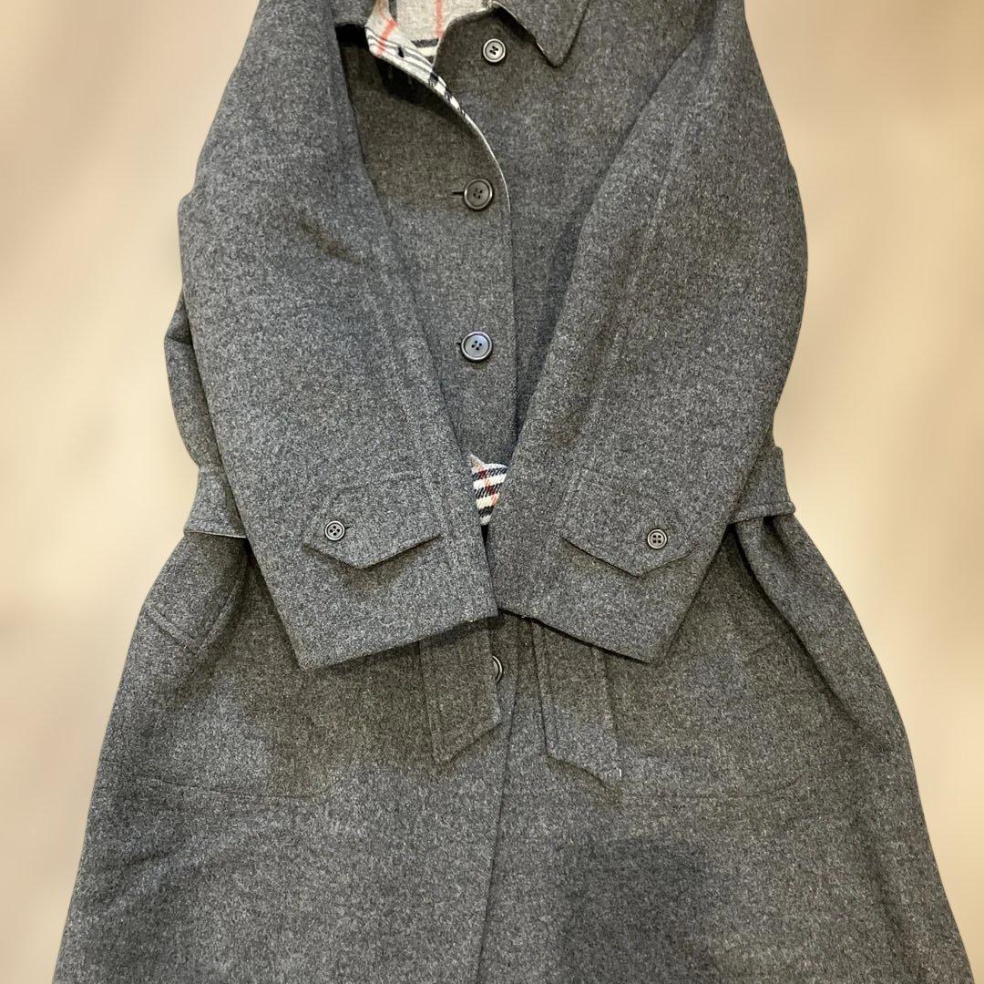 BURBERRYS バーバリーズ　リバーシブルコート チェック　グレー　ベルト付