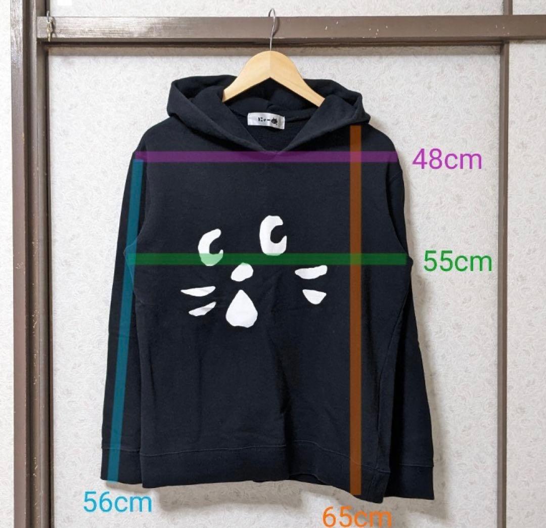 Né-net 猫顔プリント パーカー Lサイズ