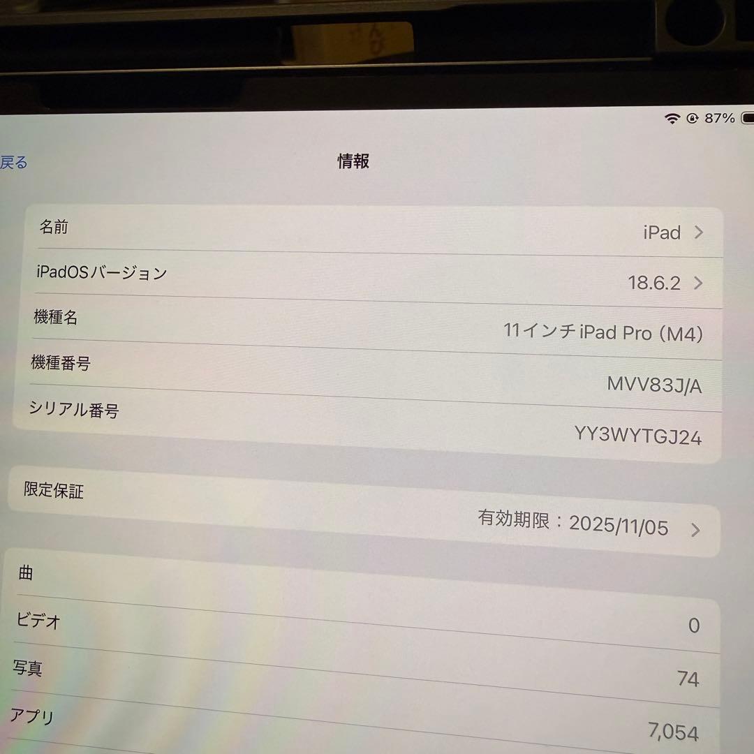 Apple iPad Pro 11インチ (M4) +キーボー付ケース