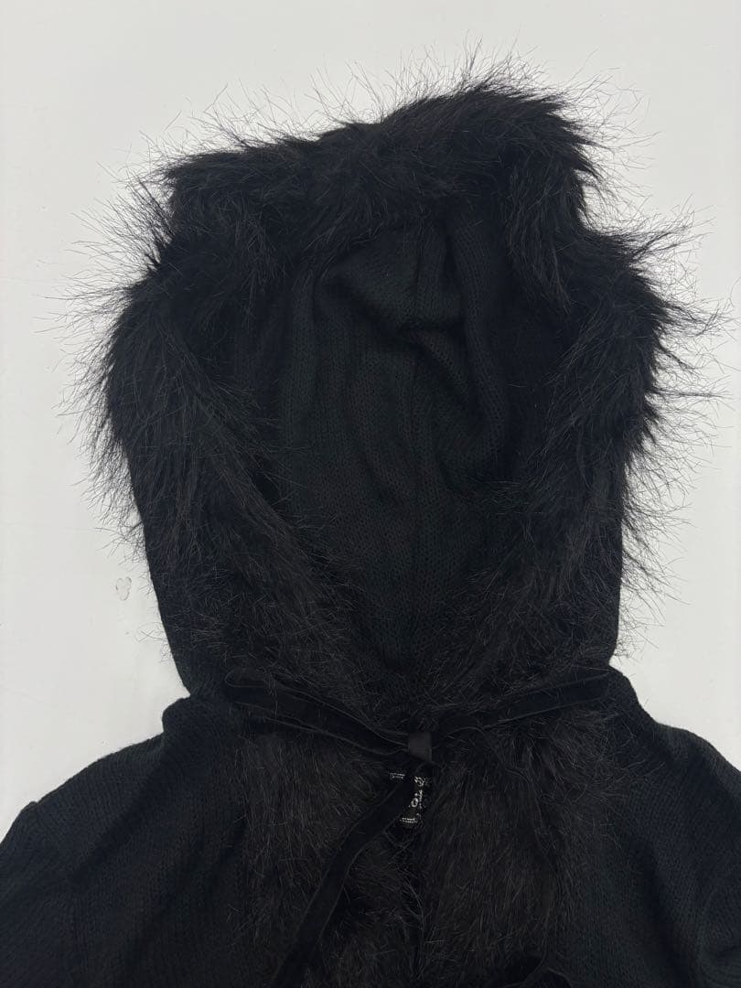 【Y57】h.naoto blood ファー付き 変形カーディガン