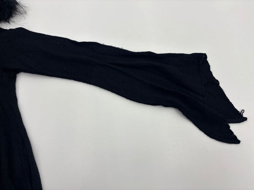 【Y57】h.naoto blood ファー付き 変形カーディガン