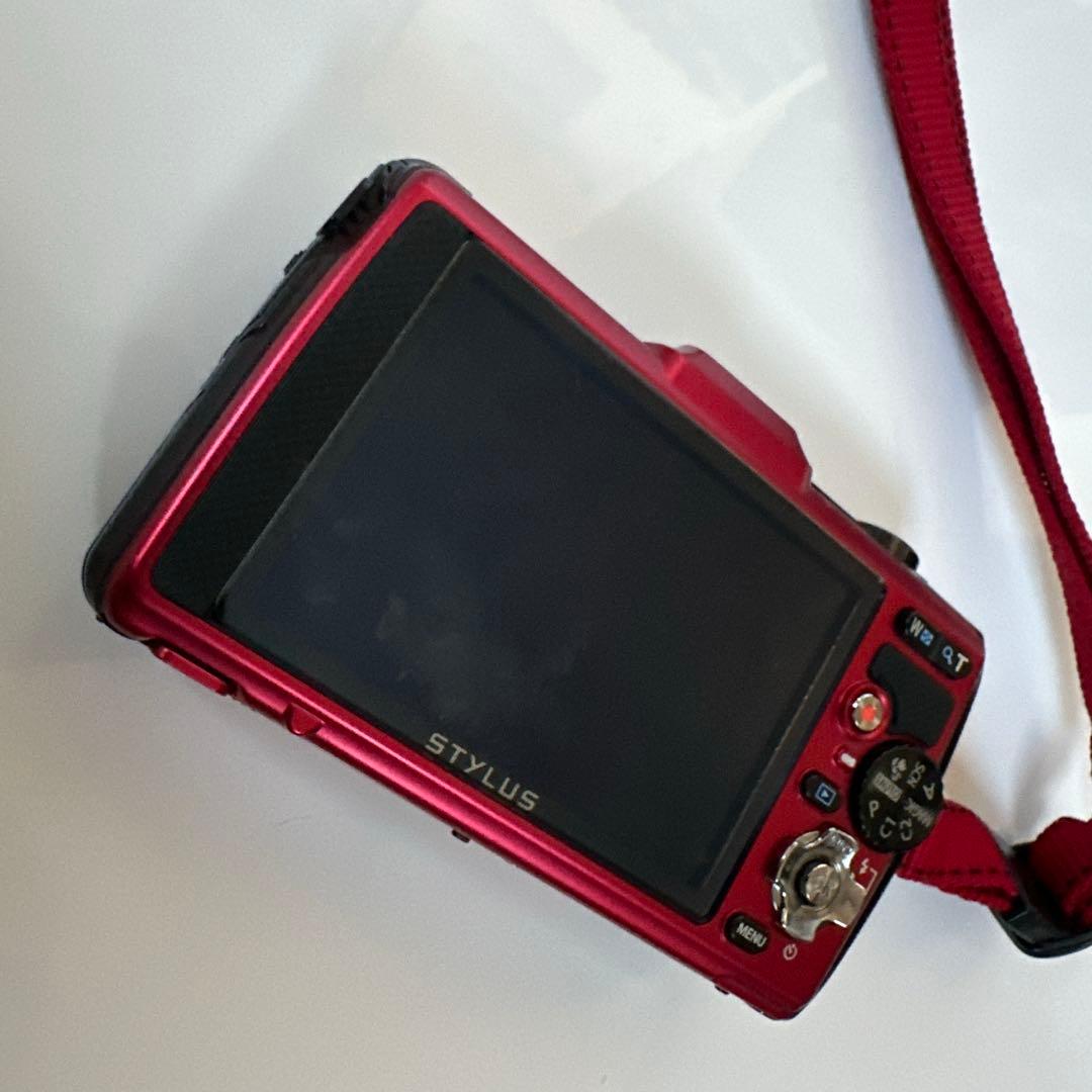[中古]三脚SDカード付OLYMPUS TG-2Toughデジタルカメラレッド